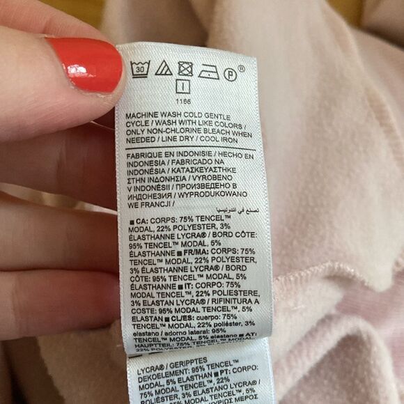 Athleta Pink Orchid Purana V-Neck Faux Wrap Sweatshirt Size Medium - Picture 8 of 8